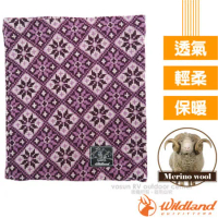 【荒野 WildLand】新款 X-Buff Merino 雙層美麗諾羊毛5功能保暖魔術頭巾/圍脖.圍巾.頸套.口罩/T2001-79 深紫色