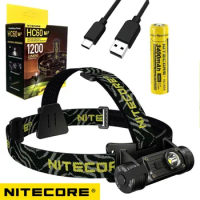 NITECORE HC60 V2 Headlamp 1200 Lumens LED Lamp USB-C Rechargeable High Performance Headlight with NL1834 Battery