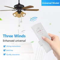 85-265V Ceiling Fan Remote Control Kit 30 Meter Distance Wireless Remote Control Receiver One-Click Control for Ceiling Fan Lamp