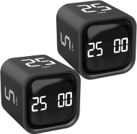 Rotating Pomodoro Timer 5 25 10 50 Minutes Preset Desk Productivity Flip Timer ADHD Tool Cube Countd