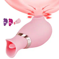 Sex Toy Quick Climax Versatile Tongue Licking Powerful Double Head Flirting Silicone Clit Stimulator Masturbation Sucker Toys