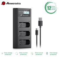 POWEREXTRA 3-Slot Charger Nikon EN-EL14 for D3300 D5100 D5300 ETC