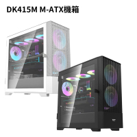 【最高現折268】DarkFlash 大飛 DK415M M-ATX機箱 (含14公分A.RGB風扇*2)黑色/白色