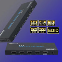 Internet Splitter Adapter HDMI-compatible switcher Video Switcher Adapter 1 In 4 Out HDMI-compatible Splitter LAN Switch 18Gbps