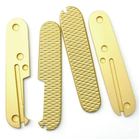 1 Pair Brass Material Folding Knife Handle Scales for 91MM Victorinox Swiss Army Knives Grip Patches DIY Making Accessories Part
