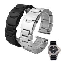 Solid Thickening Stainless Steel Watch Band for Panerai Diesel Luminox Waterproof Men Watch Strap 22mm 24mm 26mm Watch Bracelet