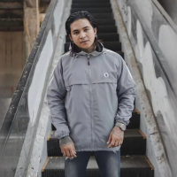 Indigo Track Suit Running Jacket Grey With White Stripe