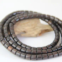 Tibetan Buddhism 108 Ebony Wood Barrel Bead Beads Mala Necklace