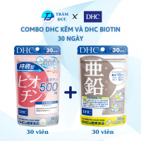 DHC Combo DHC Kẽm & DHC Biotin Tóc Chắc Khoẻ - Giảm Gãy Rụng Viên Uống 30 Ngày Uống (Hàng công ty - 