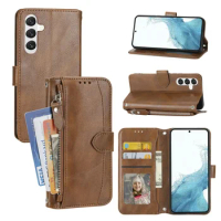 For SAMSUNG Galaxy A54 5G A15 A05 A05S Flip Case Luxury Zipper Leather Wallet Book Pocket Cover For Samsung A54 A34 5G A24 Bags