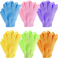 Nylon exfoliating bath gloves, five-finger bath gloves, body and back scrubbing cloth for foreign tr