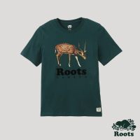 【Roots】Roots 男裝- 尋常生活系列 動物照片短袖 T 恤(深海綠)