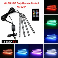 Car Ambient Light Silicone Hose 48led 72led One-to-four Sole Ambient Light Led Footwell Decorative Light