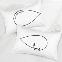 You+Me=Forever Pillow Shams Set of 2 Abstract Geometric Bed Pillow Cases Black White Soft Decorative Pillow Covers