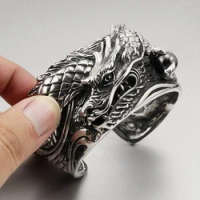 Domineering Huge Heavy Dragon Bangles Bracelet for Men's Bangle Motorcycle Party Biker Jewelry Punk Party Bangle