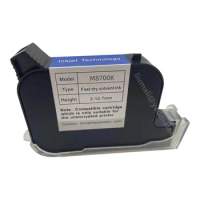 M8700K 12.7mm Handheld thermal inkjet Printer Fast Dry Eco Solvent Ink Cartridge for Unencrypted handheld printer
