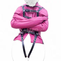 Straight Jacket Costume Restraint Armbinder S/ M L/XL BODY HARNESS Pink Asylum