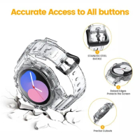 Transparent Band+Case for Samsung Galaxy Watch 5 4 40mm 44mm Accessorie Clear Case+sport bracelet Galaxy Watch 4 strap wristband