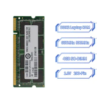 노트북 램용 SODIMM RAM PC2-5300 PC2-6400, DDR2 4GB, 800MHz, 667MHz, 1.8V, 200 핀 메모리 모델, ddr2