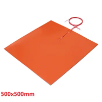 Free Shipping 110v 1400W 500*500mm Silicone Heated Bed Heating Pad for 3D Printer with Adhesive, NTC 100K