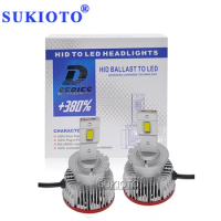 SUKIOTO Plug And Play D2S D3S Car LED Bulb Replacement Original HID Ballast D1S D2S D4S D5S D8S Built-in Canbus LED Headlight