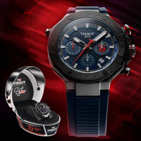 【TISSOT 天梭 官方授權】T-RACE MOTOGP 75週年限量計時機械腕錶 618 年中慶 禮物(T1414272704100)