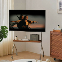 家用小戶型電視支架可移動北歐復古落地客廳顯示器電視機