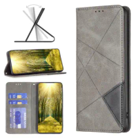 50pcs/lot For OPPO A38 4G A18 4G A58 4G Retro Wallet Dark Magnetic Prismatic Leather Case For OPPO A98 5G A17 A57 4G
