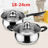 Stainless steel soup pot thickened noodles milk pot instant noodles auxiliary food pot induction cooker gas general purpose wok