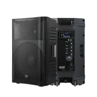 DASN SCB15AC 15 Inch 720W 2 Way Professional Active Plastic Full Frequency MP3 DJ Stage Home Playground PA Speaker with Wheels
