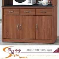《風格居家Style》柚木色古典工業風4尺石面餐櫃下座(408) 406-9-LL
