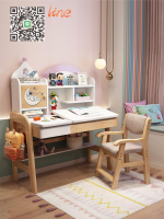 ☆書桌☆兒童 學習桌椅  可升降 男孩 女孩 卡通實木 書桌 家用 臥室 小學生 寫字 桌子