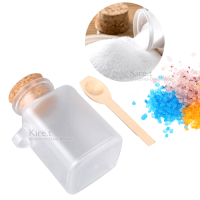 軟木塞 分裝瓶100ML 海鹽面膜粉專用霧面質感磨砂-超值2入贈原木湯匙kiret