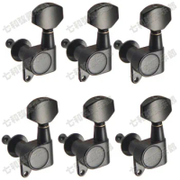 A Set 6L Screw mounting hole vertical Black Electric Guitar String Tuning Pegs keys Tuners Machine H