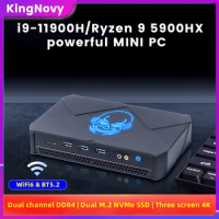 Topton Mini Gamer PC i9 11900H AMD Ryzen 9 5900H 5900HX Windows 11 Gaming Mini Desktop 2*DDR4 NVMe SSD 3x4K Computer HTPC WiFi6