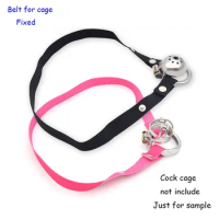 Fixed belt for cock cage, Size adjustable strapon male chastity device tied penis cage, Belt with ring no chastity cage sex toys