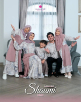 Rauna Sarimbit Keluarga 2024 SHAUMI DUSTY Baju Muslim Couple Family Gamis Koko Seragam Lebaran Kelua