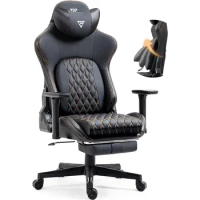 Ergonomic gaming chair suitable for heavy-duty adults, large and tall office computer chair for gaming, 400 pounds, black