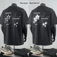 Reflektif Bercahaya NASA IDOL T-shirt Atasan Baju Kaos Oversize Pria Putih Dewasa Distro Lengan Pend