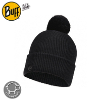 【BUFF 西班牙 TIM 美麗諾針織保暖毛球帽《石墨黑》】126463/羊毛帽/針織帽/毛線帽/休閒帽