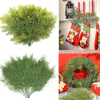 10PCS Artificial Pine Tree Branches Fake Plants Christmas Garland DIY Wreath Gift Accessories Crafts Home Christmas Decorations