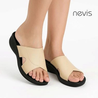 Sandal Wanita Wedges Sofia Sendal Selop Slip On Kulit 37 SOFIA - CREAM