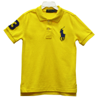 Ralph Lauren 童裝刺繡數字3經典大馬短袖POLO衫-檸檬黃色(6歲)