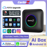 CarlinKit CarPlay Mini Ai Box Wireless CarPlay Wireless Android Auto Android 13 TV Box Bluetooth WiFi Auto Connect For YouTube