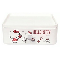 小禮堂 Hello Kitty 方形可疊式抽屜收納盒20x18cm (紅款)