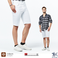 【NST Jeans】涼夏救星! 白色純棉直筒短褲(中腰) 390(9493) 男 台灣製