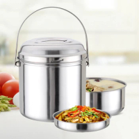 Stainless Steel Pot Rice Bucket Lunch Box Multi-layer Outdoor Lunch Box Student Lunch Box Can Be Heated By Induction Cooker