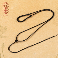 花素手工編織項鏈繩細黑紅瑪瑙吊墜繩可調節簡約掛脖掛件繩鏈男女