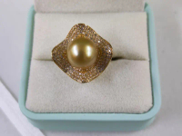 Cincin Mutiara Emas Laut Selatan, 9–10 mm, TK0606
