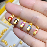 New Pure 999 24K Yellow Gold Pendant 3D Gold Slipper Necklace Pendant